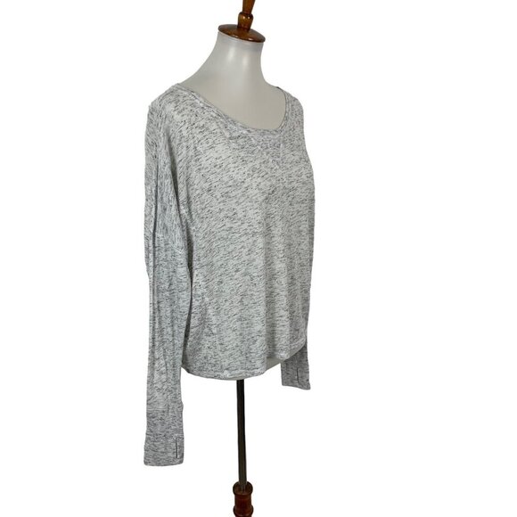 Athleta Gray Space Dye Long Sleeve Lightweight Pullover Top MT - Picture 2 of 6